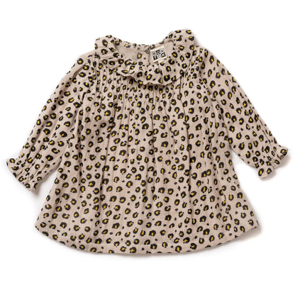 女婴豹纹棉连衣裙