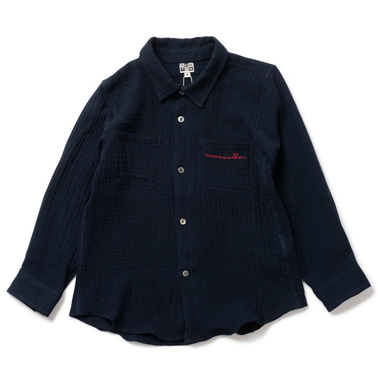 Boys Navy Cotton Shirt