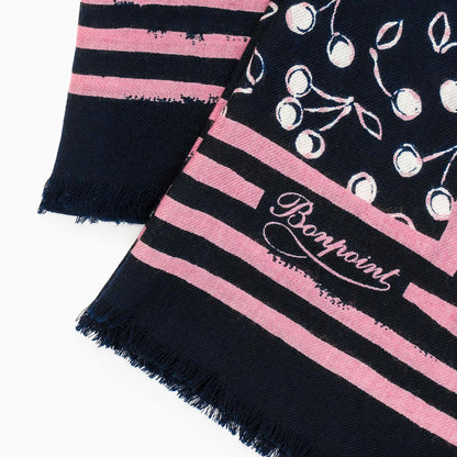 Girls Navy Cherry Scarf