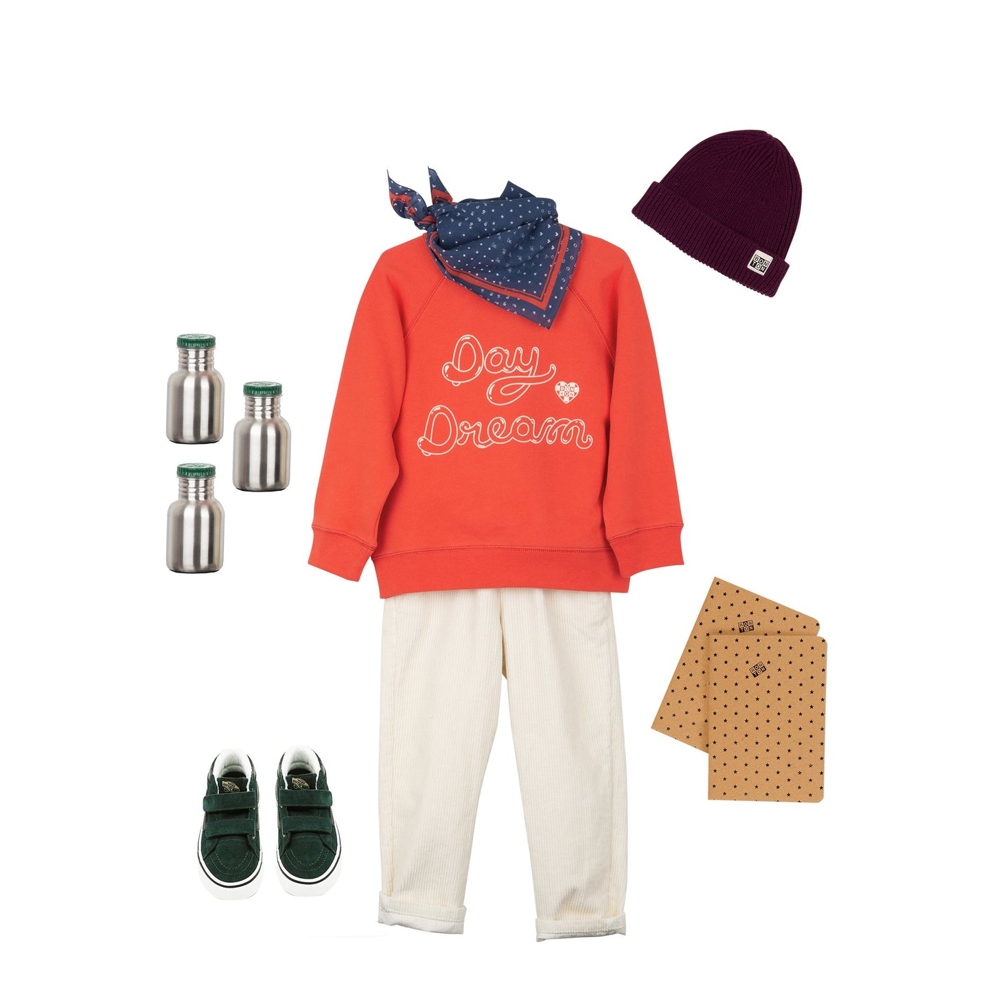 女童白色棉长裤