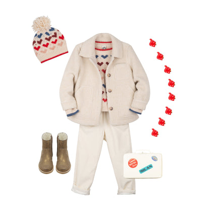 女童白色棉长裤