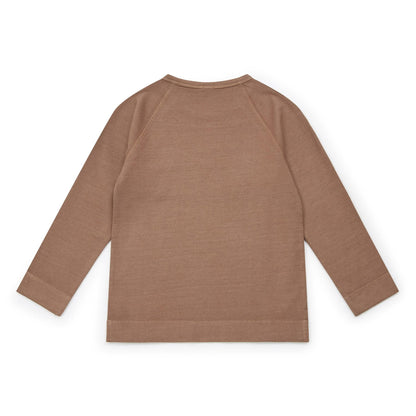 女童棕色印花棉T恤