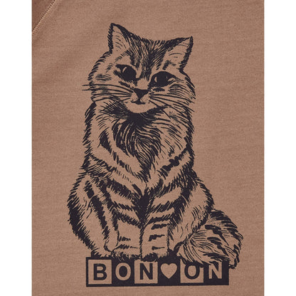 女童棕色印花棉T恤