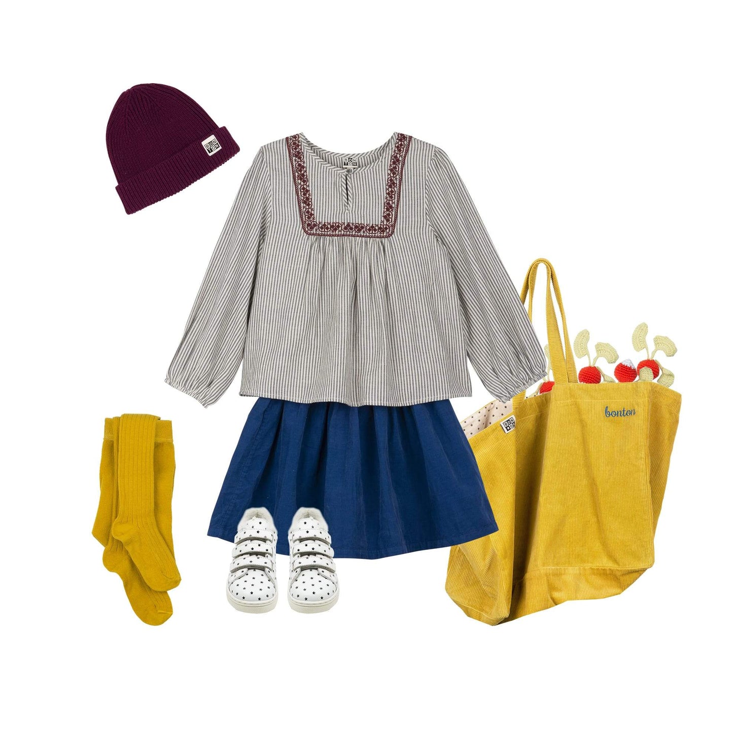 女童黑色条纹棉衬衫