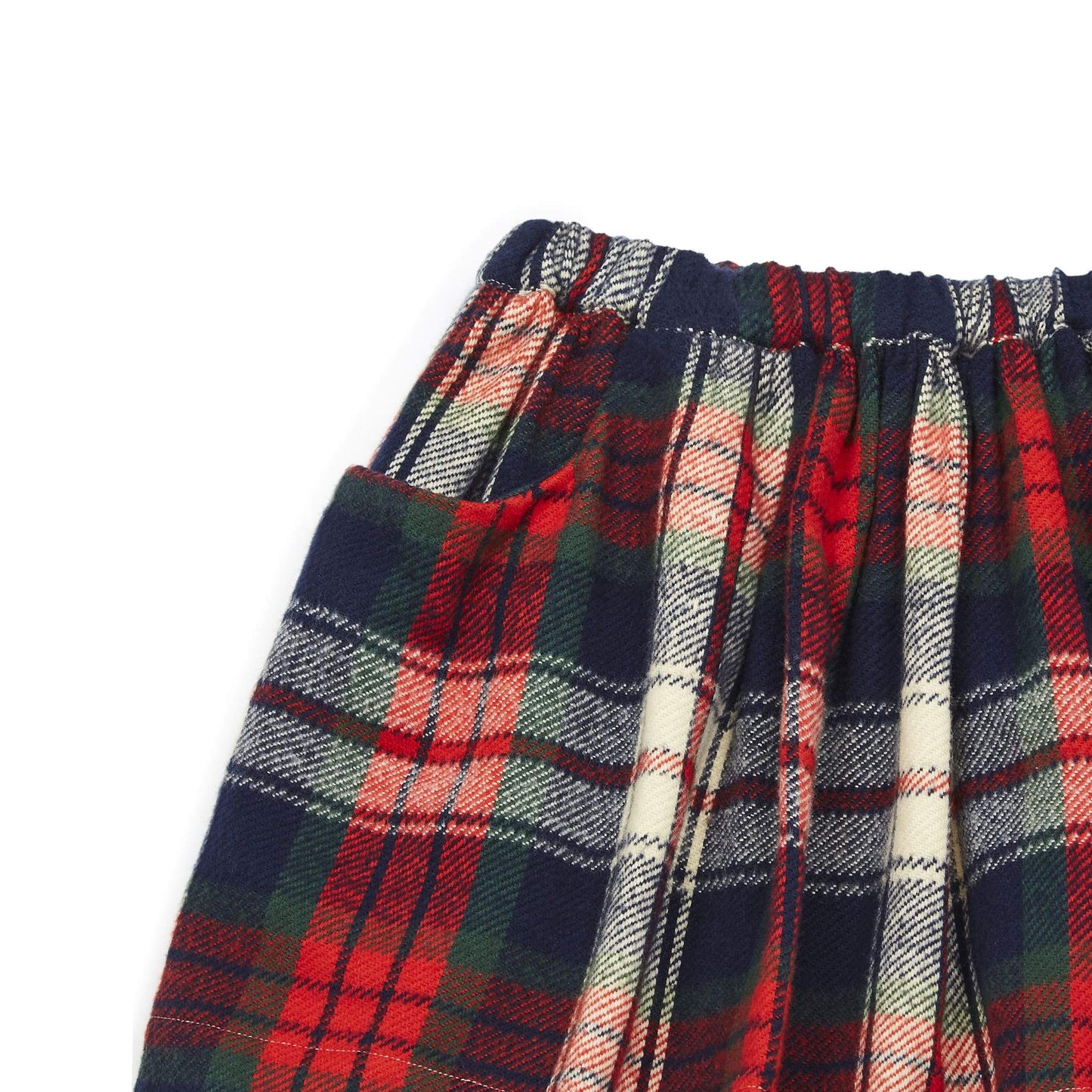 女童红色格子棉短裙