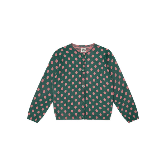 女童绿色圆点开衫