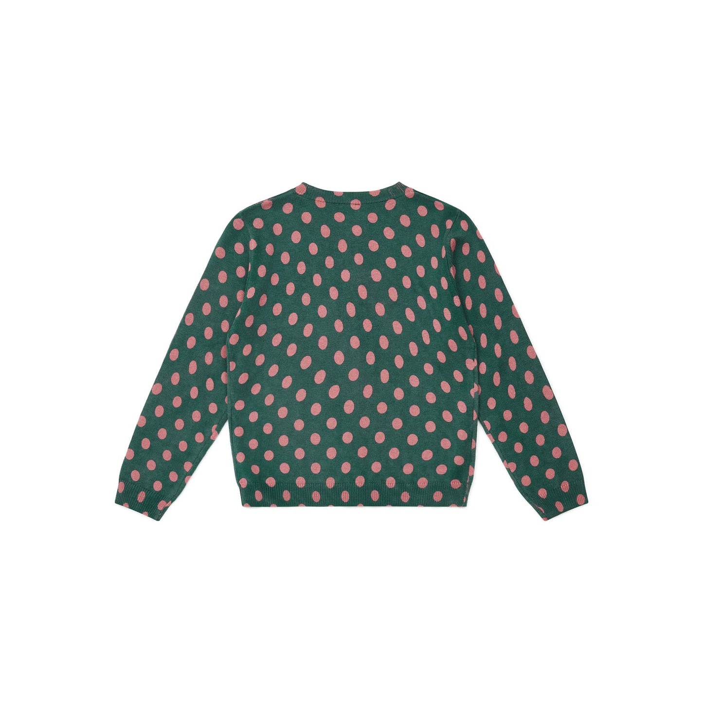 女童绿色圆点开衫