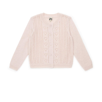 女童粉色针织开衫
