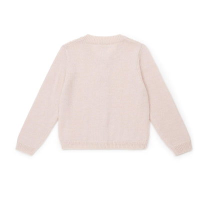 女童粉色针织开衫