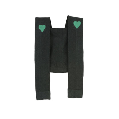 女童深灰色心形棉连裤袜