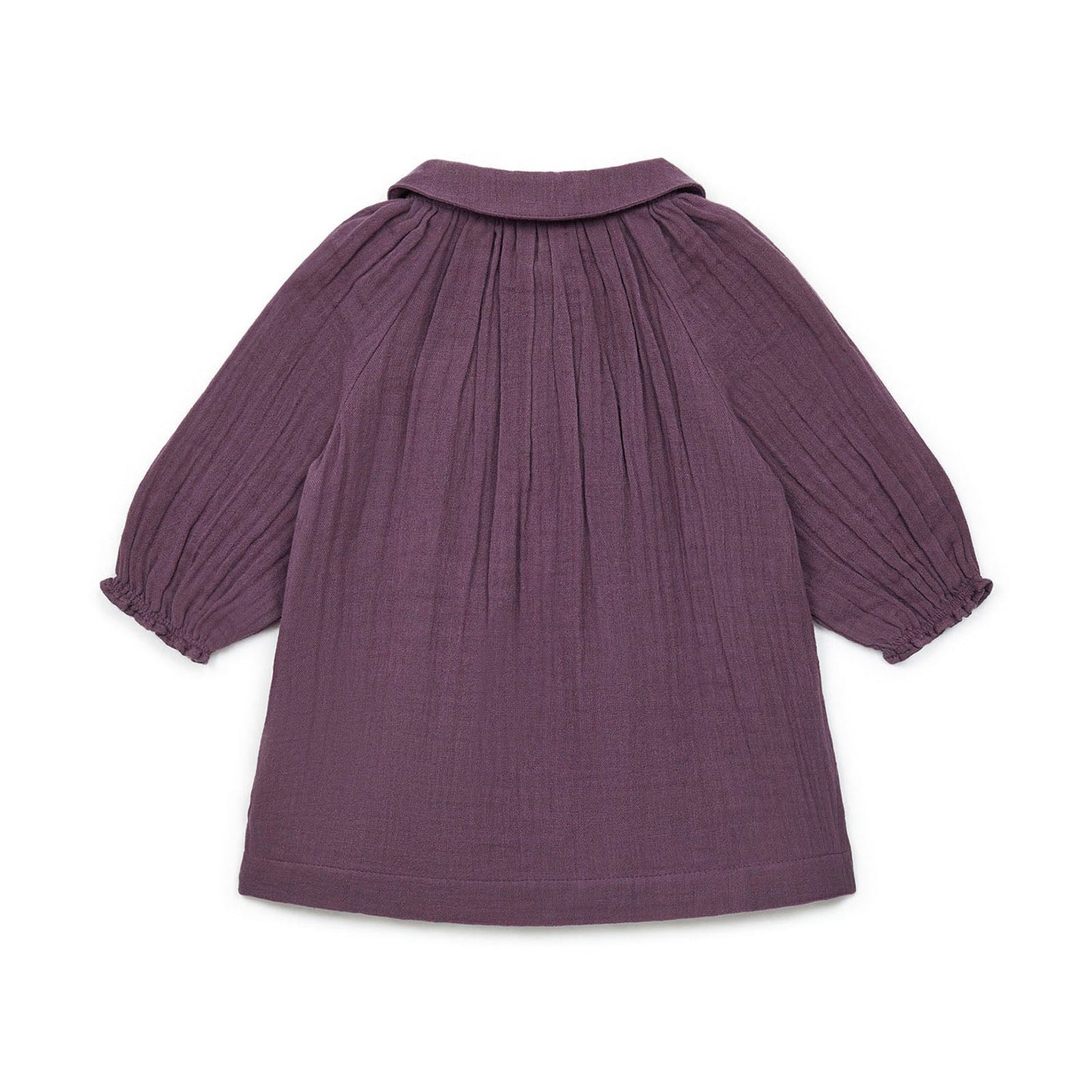 女婴紫色棉连衣裙