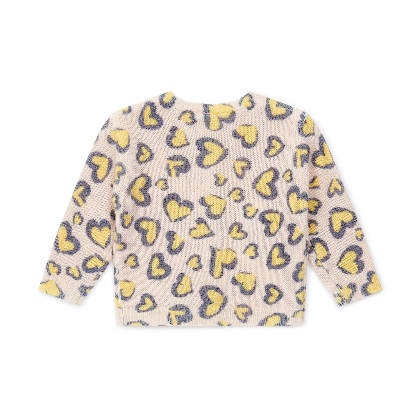 女婴粉色心形羊毛开衫