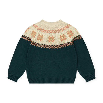 女童绿色棉毛衣