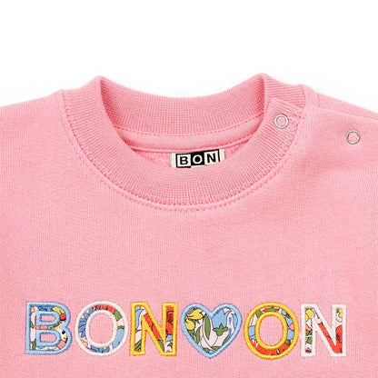 女婴粉色Logo棉卫衣