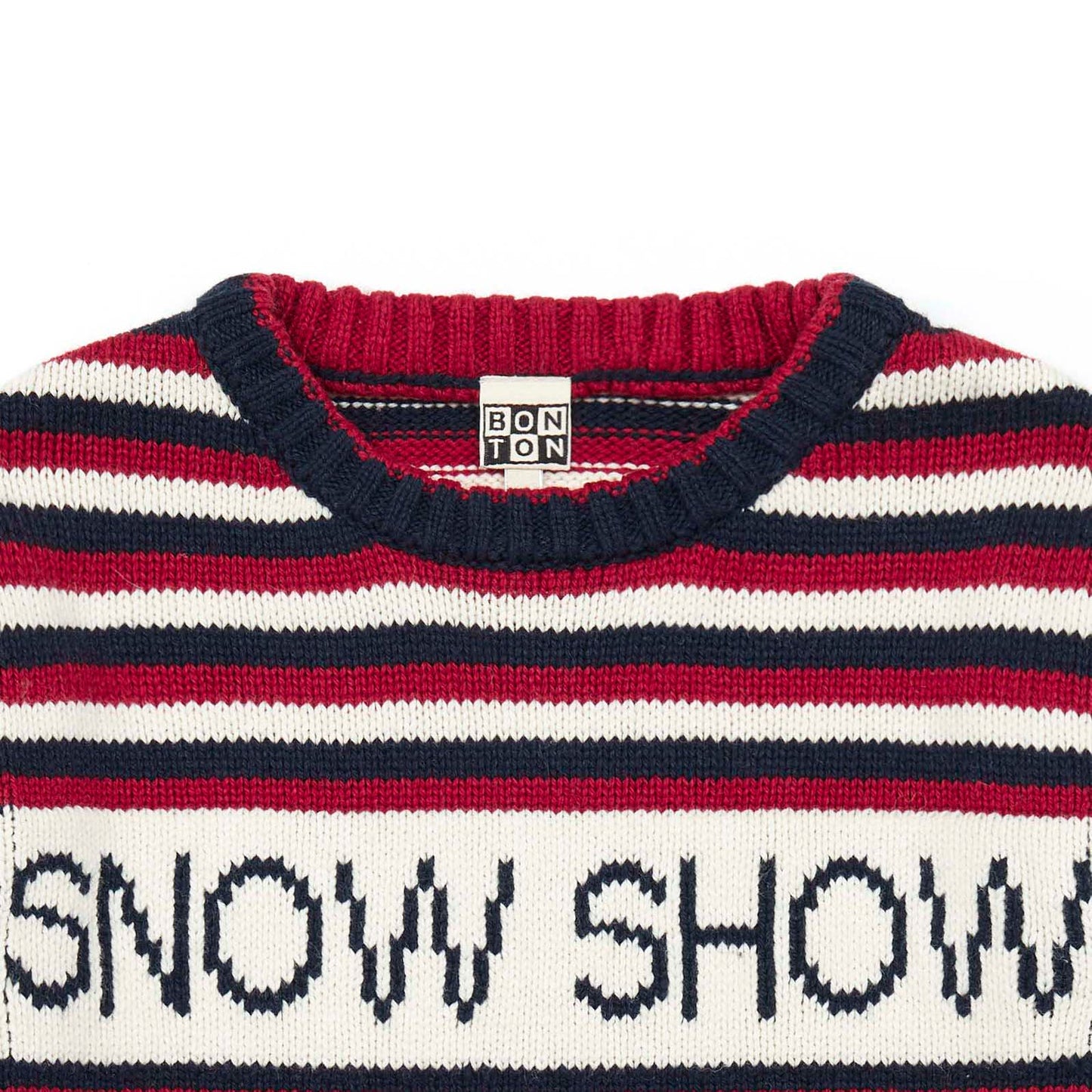 男童红色条纹毛衣