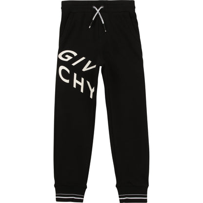 男童黑色Logo棉长裤
