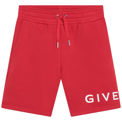 男童红色Logo短裤