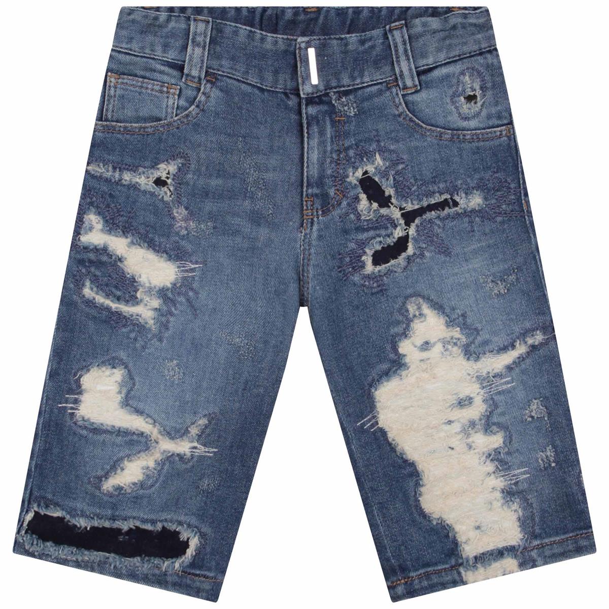 男童蓝色牛仔短裤