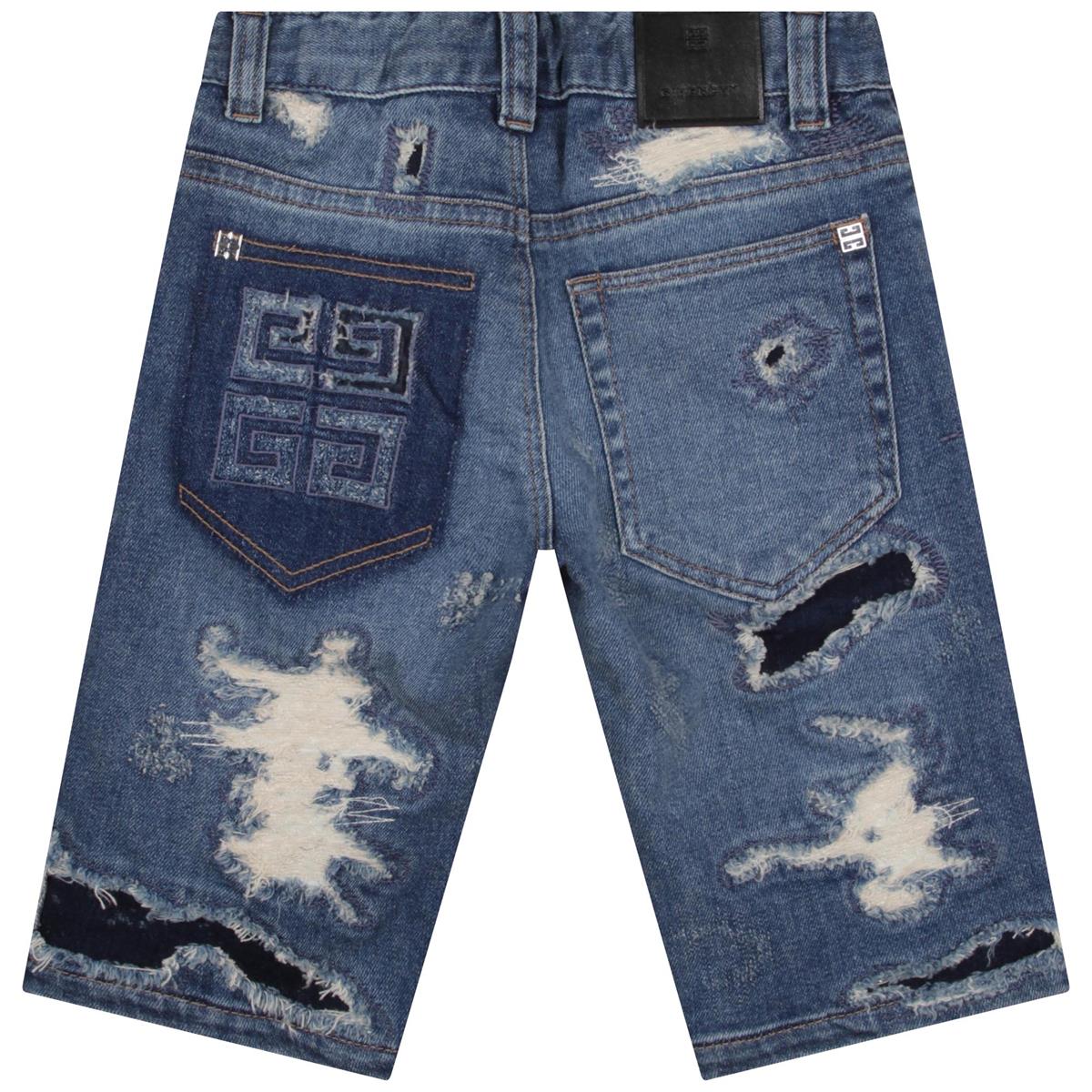 男童蓝色牛仔短裤