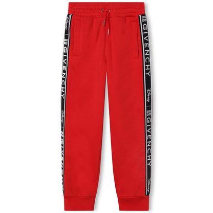 男童红色Logo棉长裤