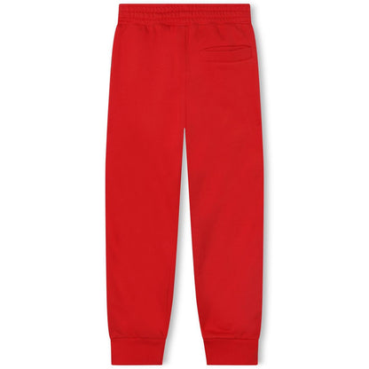男童红色Logo棉长裤