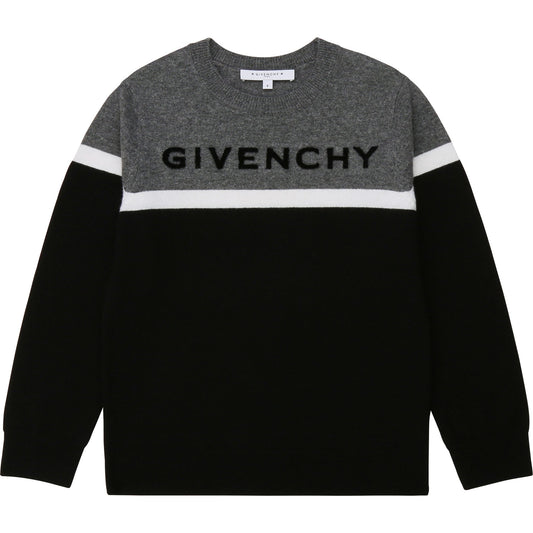 Boys Black Logo Jumper