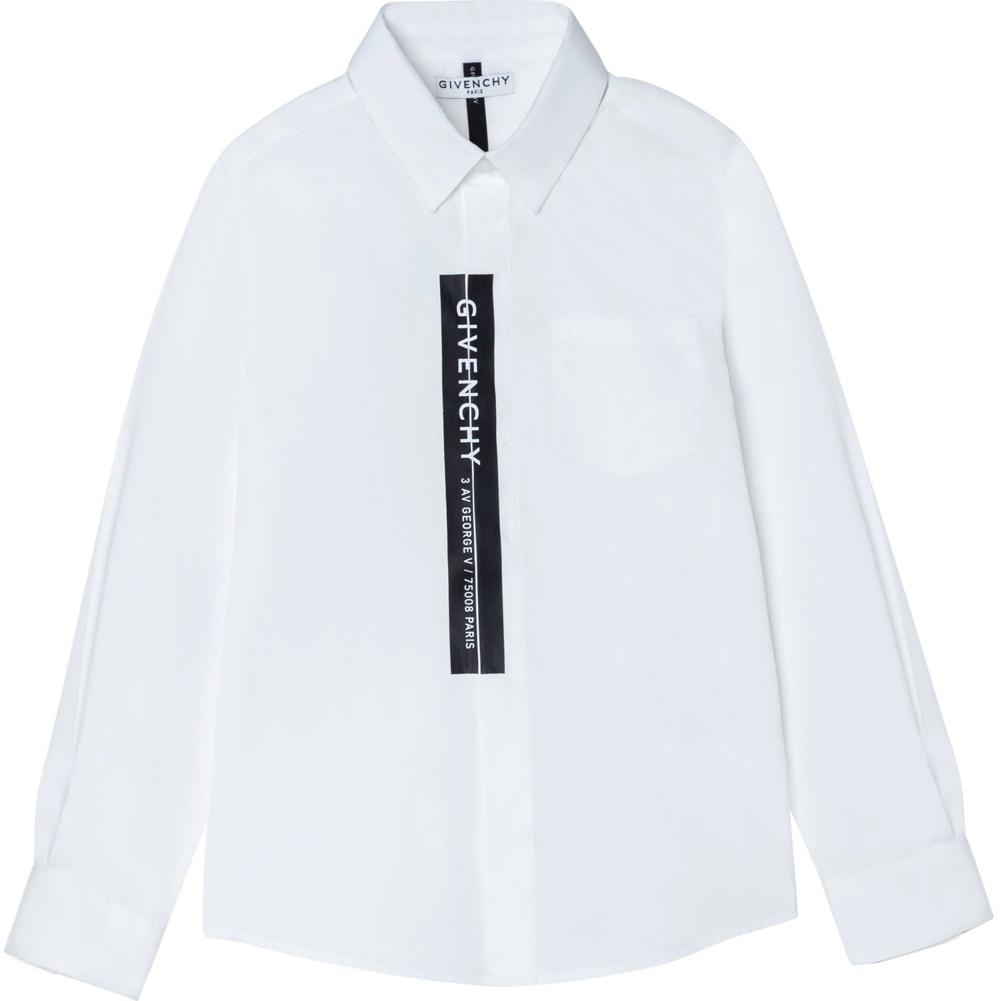 男童白色Logo棉衬衫