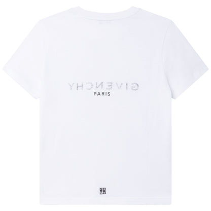 男童白色Logo棉T恤