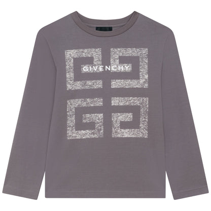 男童深灰色Logo棉T恤