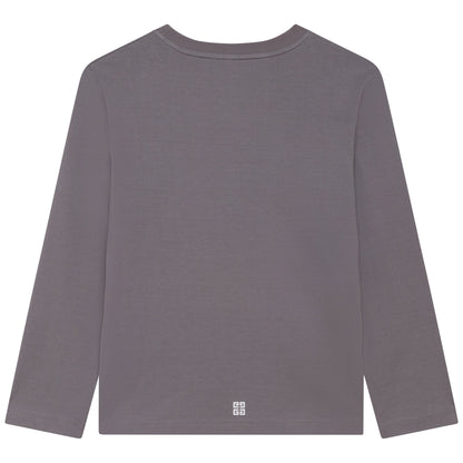 男童深灰色Logo棉T恤