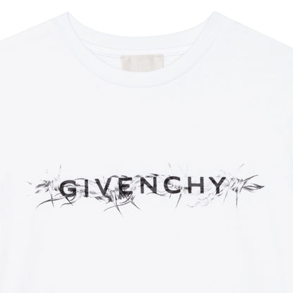 男童白色Logo棉T恤