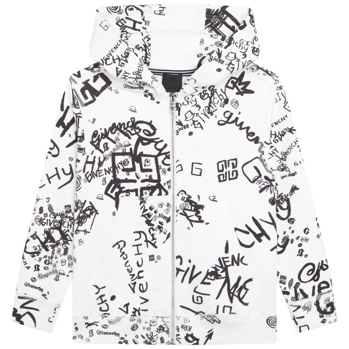 儿童白色连帽卫衣