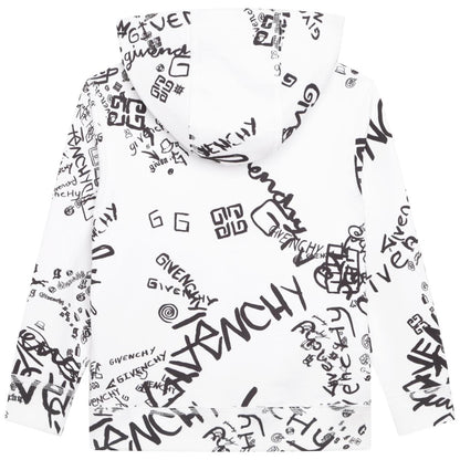 儿童白色连帽卫衣