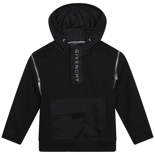 男童黑色连帽卫衣