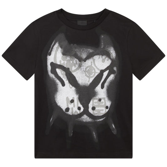 男童黑色印花T恤