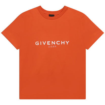 男童橙色Logo棉T恤