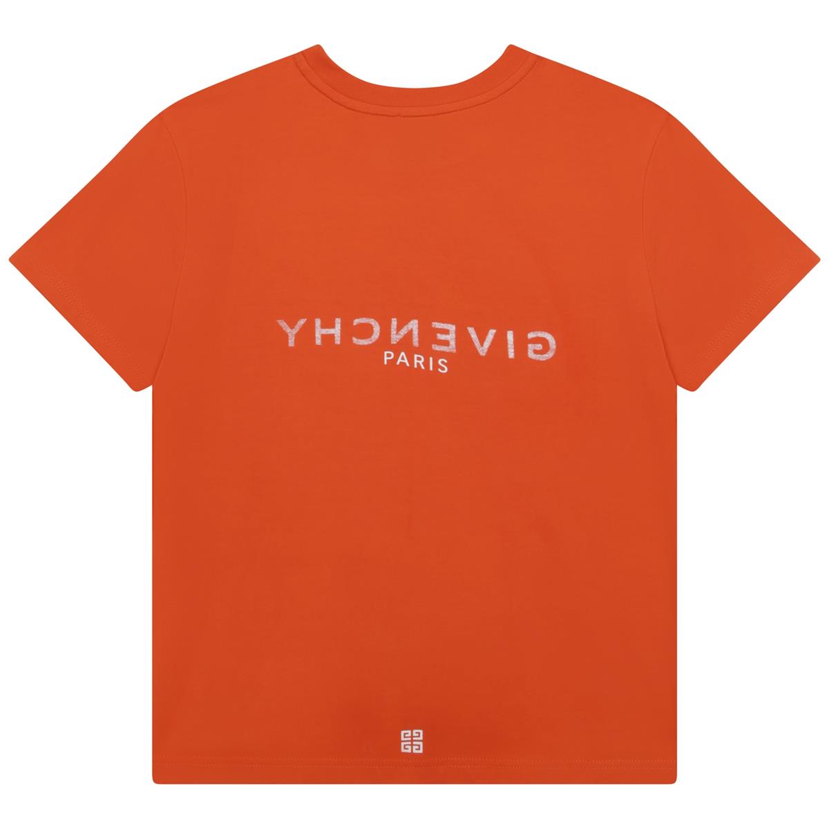 男童橙色Logo棉T恤