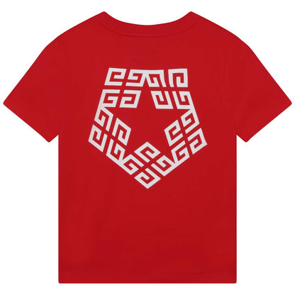 男童红色Logo棉T恤