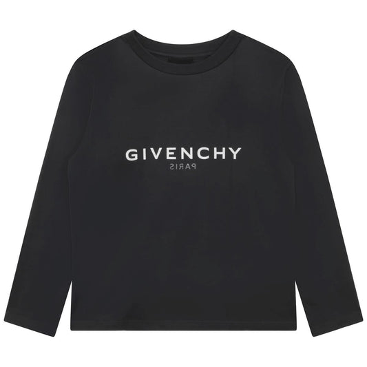 男童深灰色Logo棉T恤