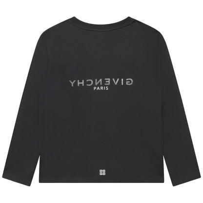 男童深灰色Logo棉T恤