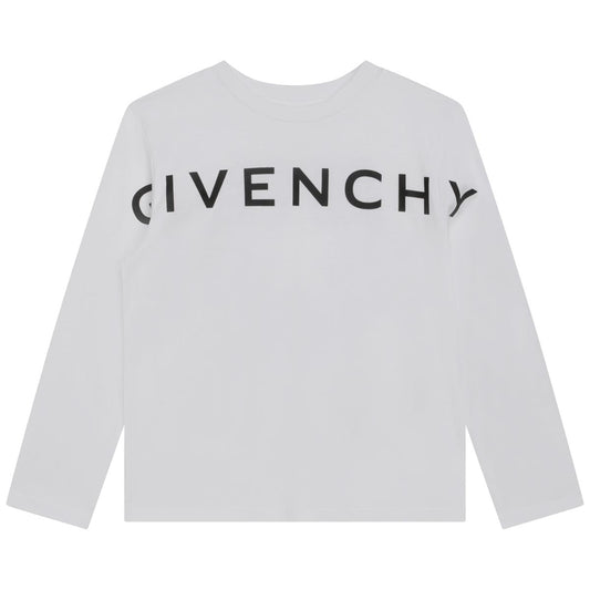 男童白色Logo棉T恤