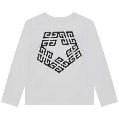 男童白色Logo棉T恤