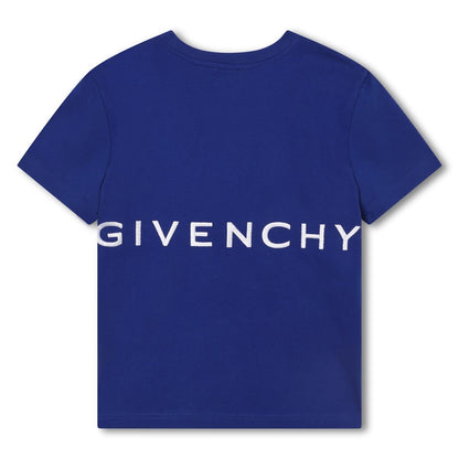 男童蓝色印花棉T恤