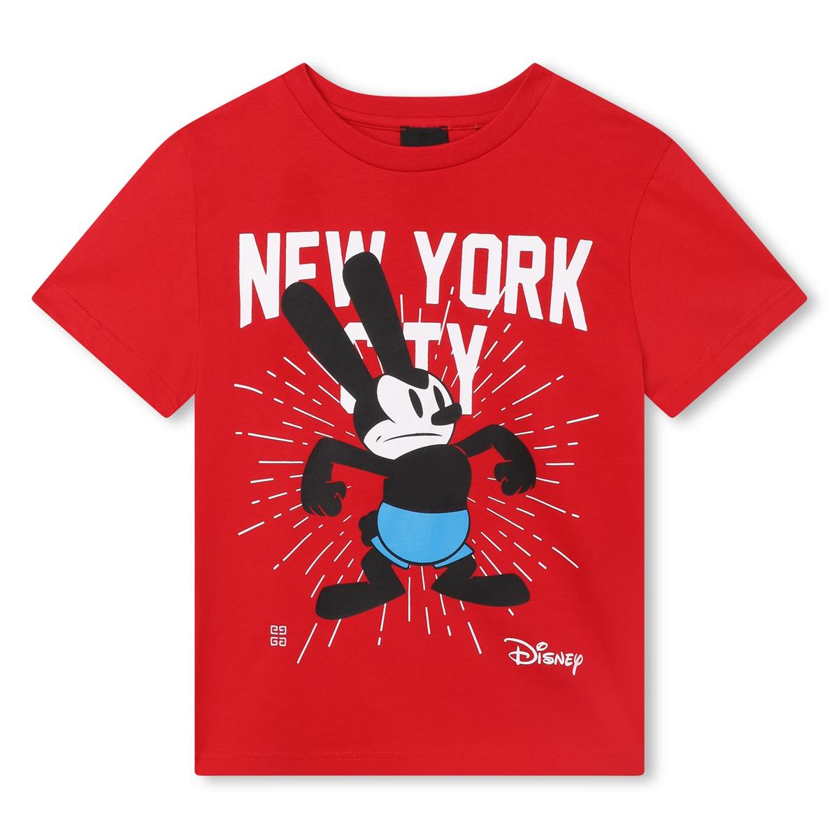 男童红色印花棉T恤