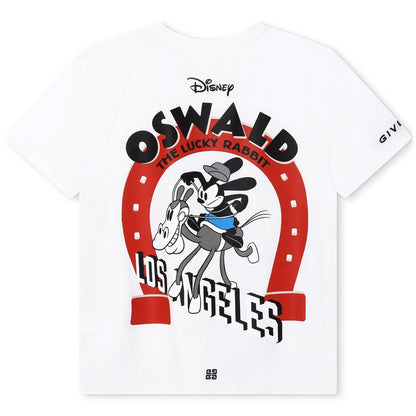 男童白色印花棉T恤