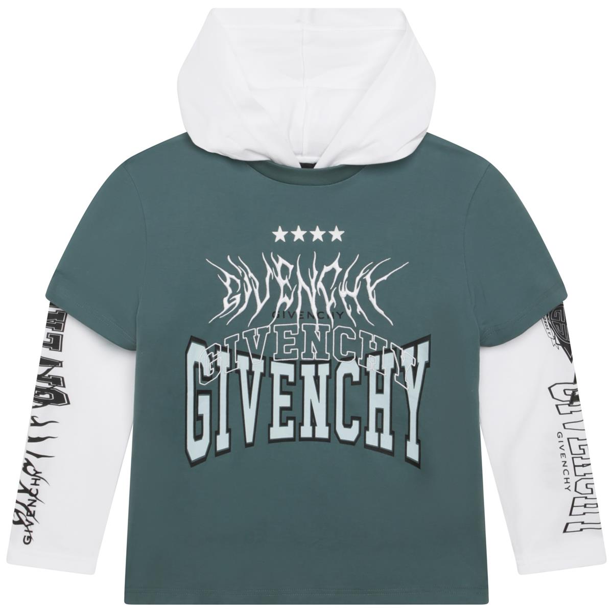 男童绿色Logo棉T恤