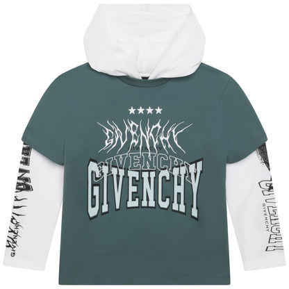 男童绿色Logo棉T恤