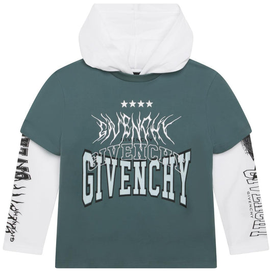 男童绿色Logo棉T恤