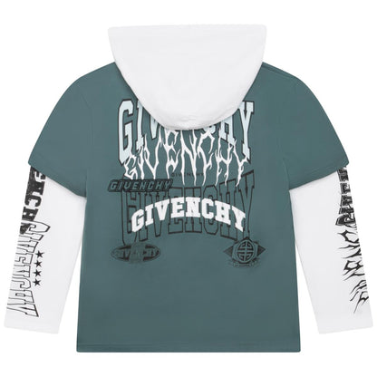 男童绿色Logo棉T恤