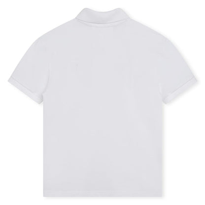 男童白色Logo棉Polo衫